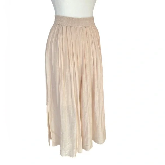 Marella monochrome wide leg cropped skirt pants lightweight sand color